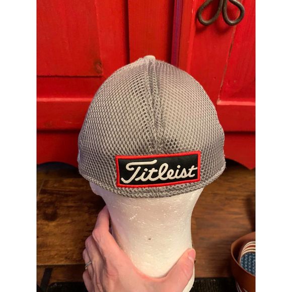 Titleist New Era Med/Lar Dove Grey Baseball Cap Fitted Mesh Back FootJoy EUC - Picture 4 of 5